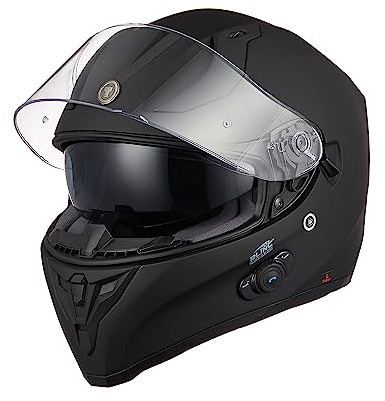 TORC Casco Moto Integrale Bluetooth Casco Scooter con Doppia Visiera Omologato ECE 22-06