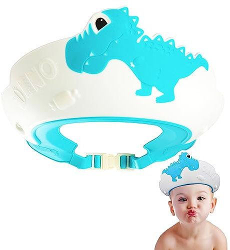 Duschhaube Kinder, Baby Shampoo Kappe, Baby Verstellbarer Shampoo Schutz, Shampoo Bade Bad SchüTzen Weiche Kappe Hut, Kappe Wasserdicht Cap für Kinder Mehr als 6 Monate Größenverstellbar, Blau