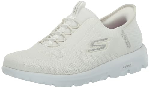 Skechers Women's Go Walk Travel Milan Hands Free Slip-ins Trainers, Cream White, 4.5 UK