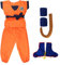 Awonlate Cosplay Anime Kostüm, Goku Kostüm mit Überschuhen, Kostü-m Kinder Goku, Cosplay Anime Show Party Halloween Zubehör, Größe:140-150