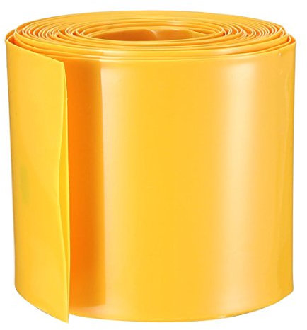 XYWHPGV Guaina termorestringente per pacco batteria, 5 m di lunghezza 50 mm di larghezza piatta Guaina termorestringente in PVC per batteria 18650, gialla(d0d7a f7e5b c9ae0 eecd4 c0e20 45729