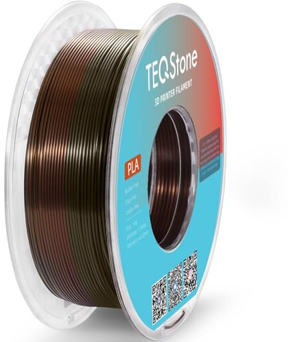 TEQStone Silk PLA Filament 1.75mm Kupfer Farbverlauf 1KG, Maßhaltigkeit +/-0.02mm Spule Sauber Gewickelt 3D Drucker Filament Vakuumverpackung