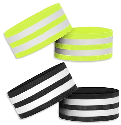NVTRSD 4 Stück Reflektoren Kleidung Reflektorband, Hosenklammer Fahrrad Hosenklammer Reflektorband Fahrrad, Reflektorbänder Für Outdoor-Joggen, Hosenclip-Fahrrad, Wandern, Motorradfahren Oder Laufen