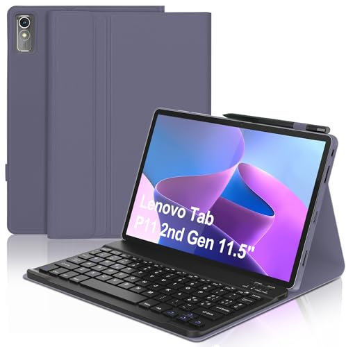 WINCHKING Clavier pour Lenovo Tab P11 (2nd Gen), étui pour 11,5 pour Lenovo Tab 11(TB350FU/TB350XU 2022), disposition italienne, Tsatiera Slim Bluetooth amovible magnétique, Violet lavande