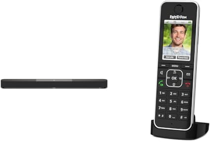 Sennheiser AMBEO Soundbar Plus per TV e musica - Presa EU - Suono surround 3D e AVM Fritz!Fon C6 Nero Telefono comfort DECT, display a colori di alta qualità, telefonia HD
