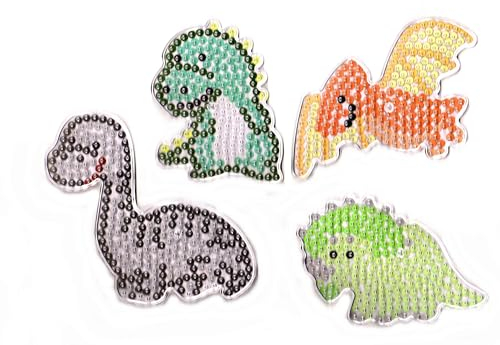 HPT Bügelperlen Stiftplattenset Midi 5mm Dinosaurier, 4 Stiftplatten mit Motiv Vorlagen (mit allen Midi Bügelperlen kompatibel) … (Dinosaurier)