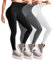 Leafigure Leggings Damen High Waist Leggins Blickdicht für Sport Gym Yoga 3er Pack 3Colors-LXL