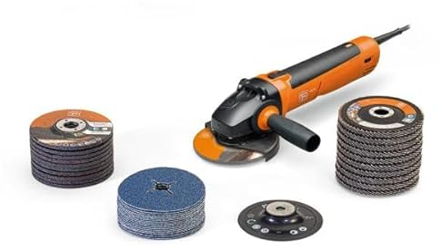 FEIN CG 15-125 BL Set Heavy Duty Winkelschleifer 125 mm I 1050 W I Compact Winkelschleifer mit Drehzahlregelung 3800-9000 m/min I Schleifen, Trennen & Trennen