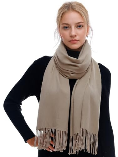 RIIQIICHY Echarpe Femme Hiver Echarpes et Foulards Kaki Écharpe Chaud Grosse Cachemire Chale Etole Pashmina