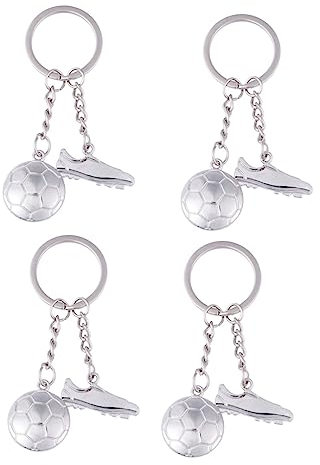 Kisangel 4 Stück Fußball-schlüsselanhänger Aus Metall Sport-themen-schuh-accessoires Für Damen Und Herren