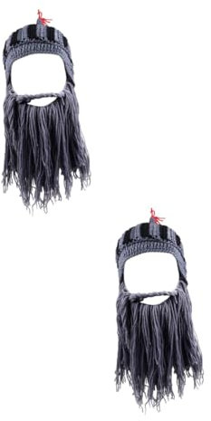 SOIMISS 2stücke Ritterhelm Mütze Mit Langem Bart Kreative Roman Helm-form Warm Und Stilvoll Für Festivals Für Winterfeiern Aus Strapazierfähigem Material Verschiedenen Farben