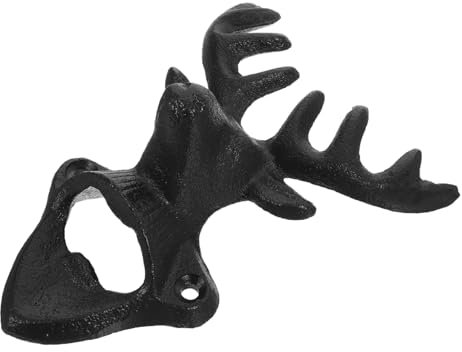 LALADEFIEE Abridor De Botellas De Cerveza De Pared Forma De Cabeza De Antílope, Metal Resistente, Manual, Compacto, Para Bar y Cocina, Abrelatas Multifuncional, Uso Doméstico y Fiestas