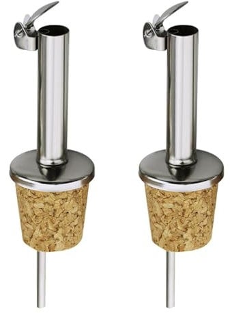 2 Piece Wine Pourer, Cork Wine Pourer, Wine Dispenser, Olive Oil Dispenser, Oil Bottle Pourer, Vinegar and Oil Pourer with Lid, Red Wine Dispenser