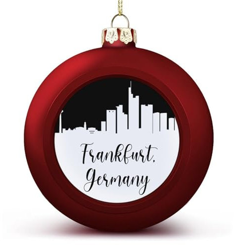 Deutschland Frankfurt Skyline Xmas Balls Ornamente Frankfurt City Silhouette Weihnachtsschmuck Baumkugeln für Urlaub Hochzeit Party Dekoration Xmas Hängende Kugeln Baumschmuck