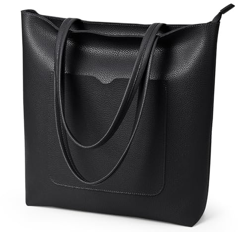 KALIDI Handtasche Damen Groß Shopper Tasche Damen PU Leder Tote Bag Wasserdichte Henkeltaschen mit Reißverschluss für Arbeit, Reisen, Einkauf, Schule