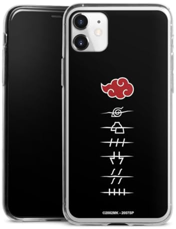 Slim Case kompatibel mit Apple iPhone 11 Silikon Handyhülle transparent Hülle extra dünn Akatsuki Offizielles Lizenzprodukt Naruto Shippuden