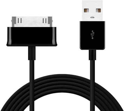 TECHZOCO Cavo di alimentazione per Samsung Galaxy Tab, Galaxy-Tab-2 10.1 8.9 7.7 7.0 Plus Note-Tab 10.1 Cavo di ricarica USB GT-P5113 GT-P3113 GT-N8013 GT-P7510, cavo USB 30 pin, 1 metro, nero