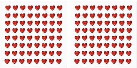 PATIKIL Herz-Edelstein-Aufkleber 6mm, 2 Blatt Selbstklebende Acryl-Herz-Strassstein-Juwel-Aufkleber Kristall-Verzierungsbogen für Basteln Nagel Dekor Make-up DIY, Rot