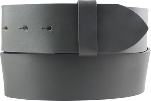 BELTINGER Gürtel aus Vollrindleder ohne Schnalle 5 cm | Ledergürtel für Damen Herren 50mm | Breiter Jeans-Gürtel aus Leder | Dunkelgrau 95cm