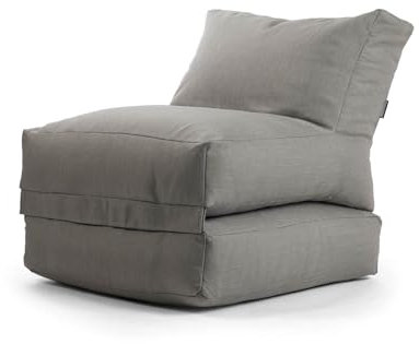 mokebo® Outdoor Sitzsack 'Der Summerdream', Bean Bag mit Füllung oder Gartenliege für Indoor & Outdoor, auch als Outdoorkissen, Relaxliege oder Liege für Kinder & Erwachsene in Steingrau