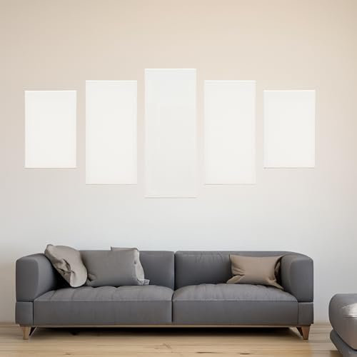 ARTIKUM Panorama Leinwand 5er Set, Größe L | ca 220x100 cm | malfertig bespannte Keilrahmen, Canvas Set zum Bemalen, DIY