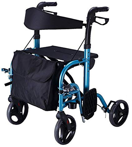 GUHPZA Faltbarer Rollator, Mobilität, Leichter, Faltbarer Rollator, Gehgestell Mit Sitz Und Einkaufstasche, Für Ältere Menschen