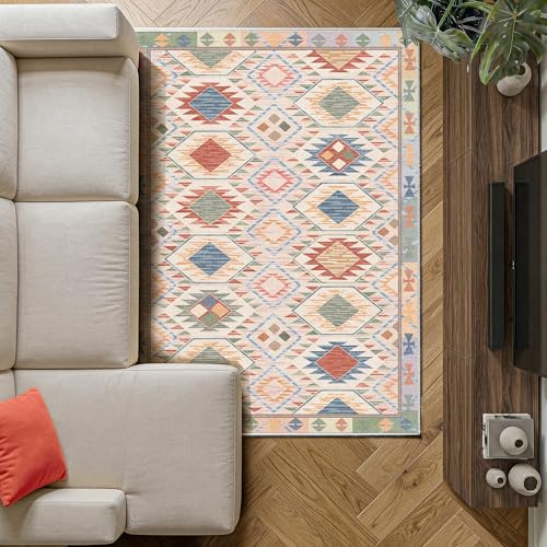 Decoranddecor Moroccan Rugs Living Room 120x170cm Washable Non-Slip