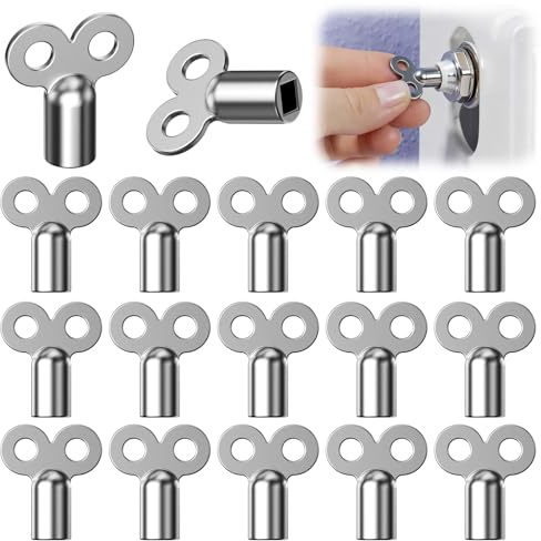 Lot de 15 clés de purge pour radiateur, universelles de 5 mm, clés carrées en zinc robuste, clé de chauffage pour radiateur