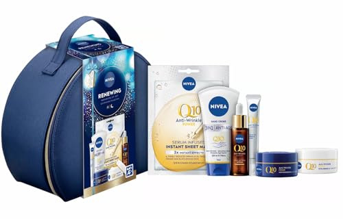 Nivea Renewing Moments of Joy - Q10 Skincare Collection Gift Set - 6PC Set with Vanity Case