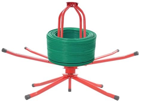 Fyssnn Rohrhaspel Abroller für Fußbodenheizung & Rohre | 150-200 kg Tragkraft | Kabelabroller für PEX, PERT, Heizungsrohre | Mit Druckstange & Aufbewahrungstasche (Rot, Doppellager)