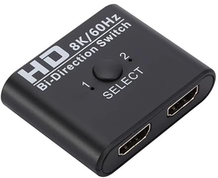 Western Gadget® 8K 60Hz & 4K 120Hz HDMI Switch Splitter, Bi-Directional 2 In 1 Out / 1 In 2 Out, HDMI 2.1 Adapter compatible with PS5/PS4/Xbox/TV/TV Stick/PC/Projector/3D/HDR10+ (8k 60Hz and 4k 120Hz)
