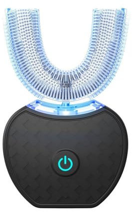 SensePro 360 Grad Schallzahnbürste – Vollautomatische 30 Sek. Zahnreinigung, 360° Ultraschall-Reinigungseffekt, Antibakterielles Mundstück, Zahnaufhellung & Verbesserte Mundgesundheit (Schwarz)