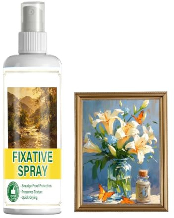 Fixative Spray, 120ml Acrylic Protector Mist, Fast-Acting Clear Varnish