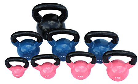 lisaro Vinylbeschichtete Kugelhantel/Kettlebell Vinyl Gewichte : 2-24kg