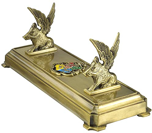 The Noble Collection Harry Potter Hogwarts Wand Stand - 8in (20cm) Gold-Coloured Individual Wand Stand - Harry Potter Film Set Movie Props Wands Gifts