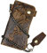 LUUFAN Echtes Leder Lange Brieftasche mit Reißverschluss Tasche Vintage Bifold Scheckheft Geldbörse (Brown 1)
