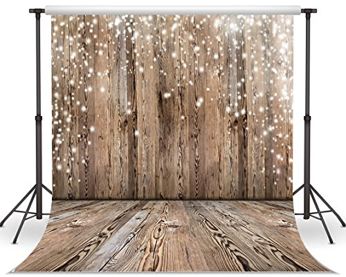 LYWYGG 10x10FT Fotografie Hintergrund Nostalgie Holzfußboden Muster Fotografie Hintergrund Studio Requisiten Ideal für Hochzeitsfeiern Party Neugeborene Produkt Und Fotografie CP-18 Braun