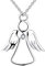 FJ Schutzengel Kette Damen 925 Sterling Silber Engel Anhänger Halskette mit Zirkonia Schmuck Geschenke für Frauen Mädchen
