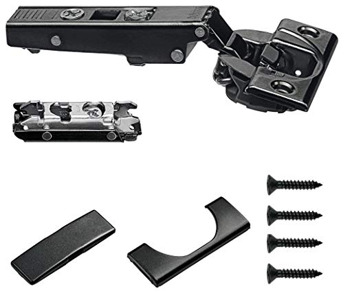Blum Onyx Black Soft Close Overlay Hinge 71B3550OB + Plate + Covers + Screws (8)