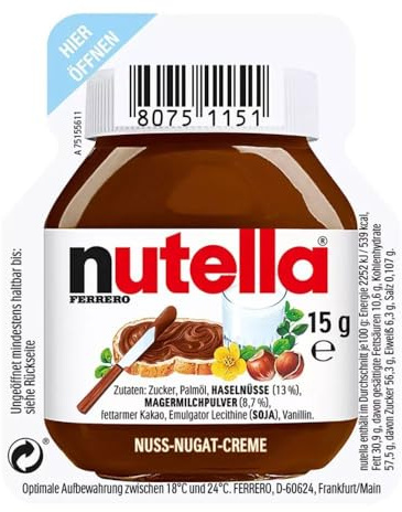 Nutella Ferrero - crema spalmabile monodose, 120 vaschette da 15g [1800g]