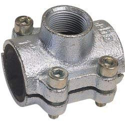 GEBO Temperguss-Anbohrschelle, Halsband DN 10 - Ø 17,2 mm x IG 3/8 Zoll - für Stahlrohr