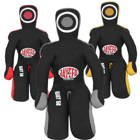 JAYEFO Beast 58 BJJ Brazilian JIU Jitsu Wrestling Grappling Dummy, Submission-Mixed, Martial Arts-MMA-Training Punching Throwing Boxsack Practice Karate Judo | (Schwarz/Grau, 1,8 m)