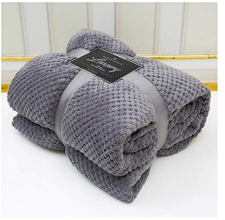 DL Popcorn Throws Blanket For King Size Bed Sofa Soft Warm Cosy Large, 200 x 240 Cm, Charcoal
