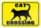Lotusworld Cartello di avvertimento in alluminio con gatto che attraversa il cartello in metallo, 20,3 x 30,5 cm