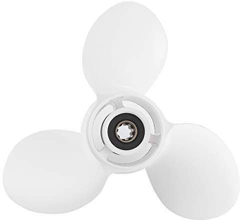 Außenbordpropeller 3-Blatt 8 Zahne - Ersatz für 9.9-15PS Motoren, 9 1/4 X 12, Aluminium Legierung für verbesserte Leistung