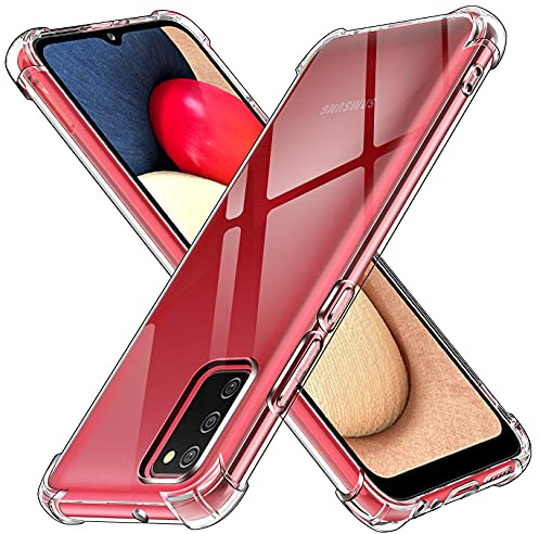 ivoler Klar Silikon Hülle für Samsung Galaxy A02S mit Stoßfest Schutzecken, Dünne Weiche Transparent Schutzhülle Flexible TPU Durchsichtige Handyhülle Kratzfest Case Cover