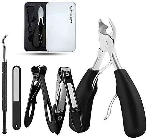 Thick Toenail Clippers, Podiatrist Toe Nail Clippers for Ingrown & Thick & Men & Seniors Toenail and Nail Surgical Grade Stainless Steel Toenail Trimmer Nipper (Grey)