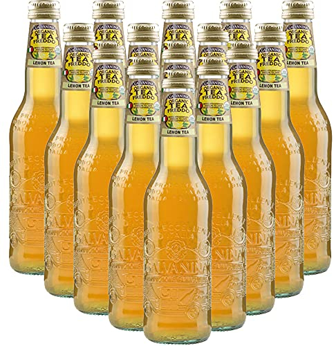 Tè Limone Bio | Galvanina | 12 Bottiglie in Vetro Scolpito | 355 Ml | Eccellenza Italiana | Infuso delle Migliori Foglie di Te | Bibita Dissetante Biologica