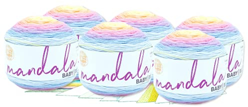 Lion Brand Garn – Mandala Baby – 6er-Pack mit Musterkarten in Farbe (Acre Woods)