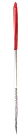 Lapidarium Round Rat Tail Diamond Files 3mm x 140mm Red Silver Tone